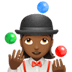 🤹🏾‍♀️ woman juggling: medium-dark skin tone display on Apple